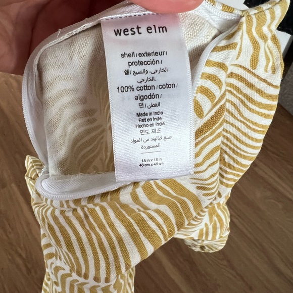 West elm yellow  pillow sham 18x18 - Picture 2 of 2